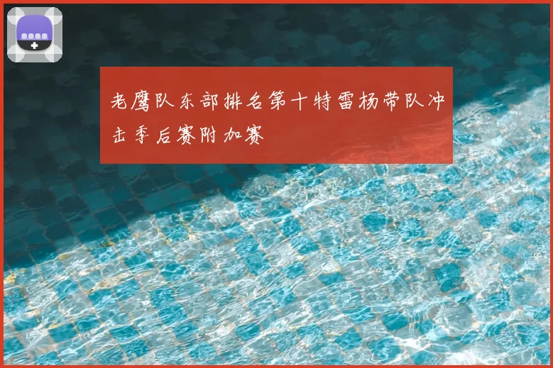 老鹰队东部排名第十特雷杨带队冲击季后赛附加赛